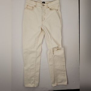 BDG Sz 28 Jeans Loose Straight Distressed Ivory Rigid Y2K 90s